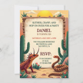 Invitation Parti Anniversaire de enfant à thème du reptile du (Devant)