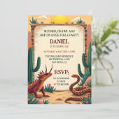 Invitation Parti Anniversaire de enfant à thème du reptile du (Debout devant)