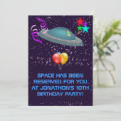 Invitation Parti Anniversaire de enfant Alien de l'espace (Debout devant)