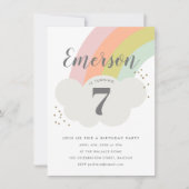 Invitation Parti Anniversaire de enfant arc-en-ciel budgétair (Devant)