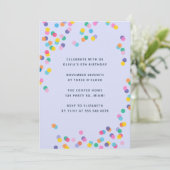 Invitation Parti Anniversaire de enfant Confetti couleur lava (Debout devant)