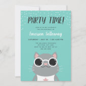 Invitation Parti Anniversaire de enfant Cool Turquoise (Devant)