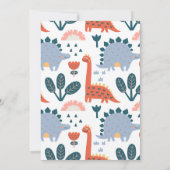Invitation Parti Anniversaire de enfant de Cute Dinosaur (Dos)