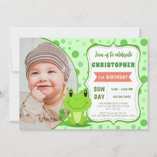 Invitation Parti anniversaire de enfant de la Grenouille mign