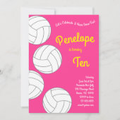 Invitation Parti Anniversaire de enfant de volley-ball sporti (Devant)