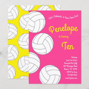 Invitation Parti Anniversaire de enfant de volley-ball sporti