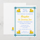 Invitation Parti Anniversaire de enfant des étoiles Cute Rubb (Devant / Derrière)