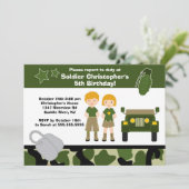 Invitation Parti Anniversaire de enfant des soldats du Camouf (Debout devant)