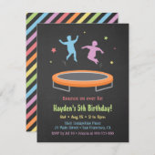 Invitation Parti Anniversaire de enfant du bounce Trampoline  (Devant / Derrière)