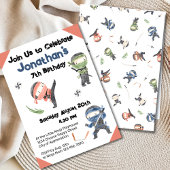 Invitation Parti Anniversaire de enfant guerrier de Cute Ninj