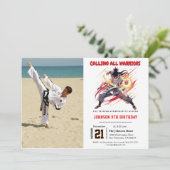 Invitation Parti Anniversaire de enfant Karate (Debout devant)