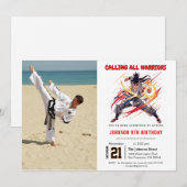 Invitation Parti Anniversaire de enfant Karate (Devant / Derrière)