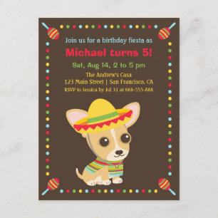 Invitation Parti Anniversaire de enfant mexicain de Fiesta Cu