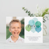 Invitation Parti Anniversaire de enfant moderne Balloon Bunch (Debout devant)