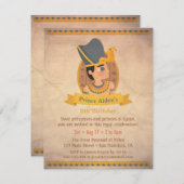 Invitation Parti Anniversaire de enfant Pharaon Égyptien (Devant / Derrière)