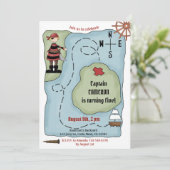 Invitation Parti Anniversaire de enfant Pirate Cute (Debout devant)