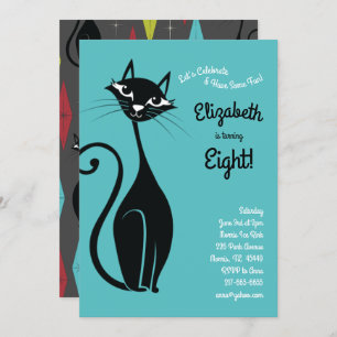 Invitation Parti Anniversaire de enfant pour chats de Kitty