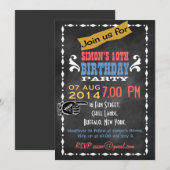 Invitation Parti Anniversaire de enfant Retro Chalkboard (Devant / Derrière)