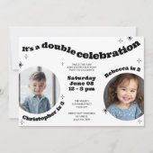 Invitation Parti Anniversaire de enfant rétro conjoint avec p (Devant)