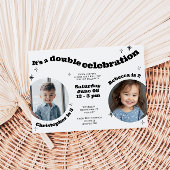 Invitation Parti Anniversaire de enfant rétro conjoint avec p