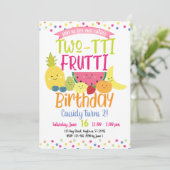Invitation Parti Anniversaire de enfant Tutti "Two-tti" Frutt (Debout devant)