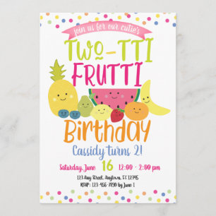 Invitation Parti Anniversaire de enfant Tutti "Two-tti" Frutt