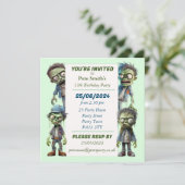 Invitation Parti Anniversaire de enfant zombie (Debout devant)