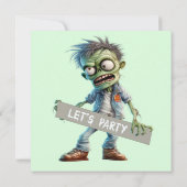 Invitation Parti Anniversaire de enfant zombie (Dos)
