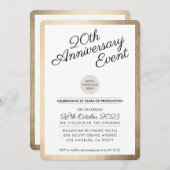 Invitation PARTI ANNIVERSAIRE DE LA SOCIÉTÉ or d'affaires mod (Devant / Derrière)