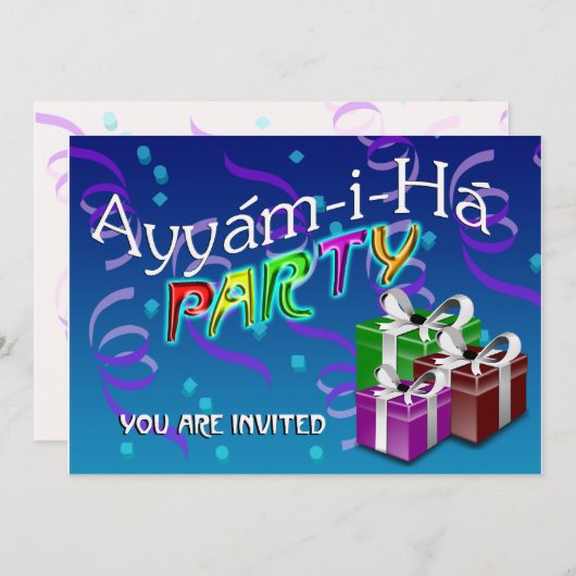 Invitation Parti Ayyám-i-Há (Devant / Derrière)