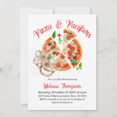 Invitation Parti Baby shower italien de la pizza et du Pacifi (Devant)
