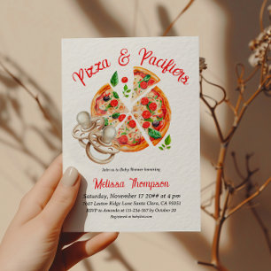 Invitation Parti Baby shower italien de la pizza et du Pacifi