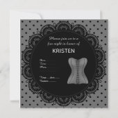 INVITATION PARTI BACHELORETTE BLACK GREY SPOT (Dos)