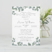 Invitation PARTI BACHELORETTE Green Eucalyptus Boho Moderne (Debout devant)
