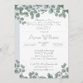 Invitation PARTI BACHELORETTE Green Eucalyptus Boho Moderne (Devant / Derrière)