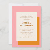 Invitation Parti Bat mitzvah géométrique moderne rose orange (Devant)
