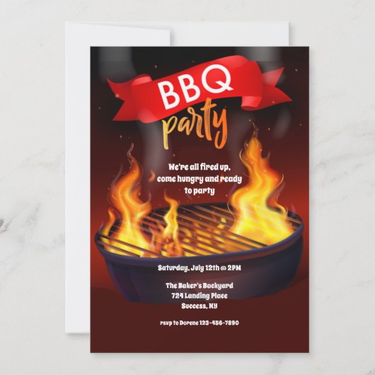 Invitation Parti BBQ (Devant)