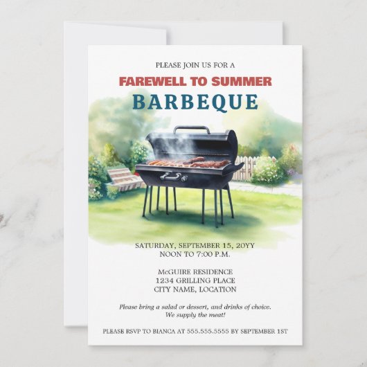 Invitation Parti BBQ (Devant)