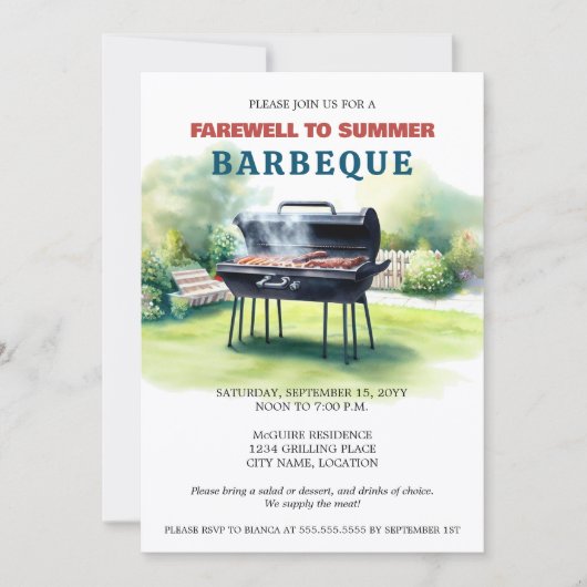 Invitation Parti BBQ (Devant)
