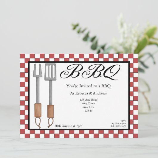 Invitation Parti BBQ (Debout devant)