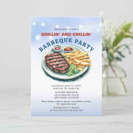 Invitation Parti BBQ (Debout devant)