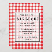 Invitation Parti BBQ En vichy Rouge (Devant / Derrière)
