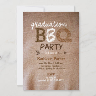 Invitation Parti BBQ Rustique