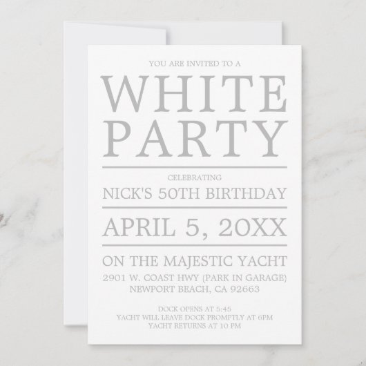 Invitation Parti blanc (Devant)