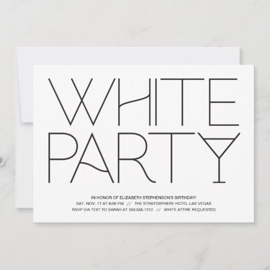 Invitation Parti blanc (Devant)
