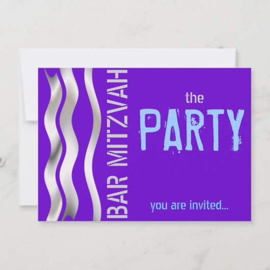 Invitation Parti Blue Bar Mitzvah (Devant)
