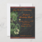 Invitation Parti Brown floral sophistiqué (Dos)