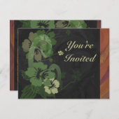 Invitation Parti Brown floral sophistiqué (Devant / Derrière)