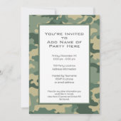 Invitation Parti camouflage militaire (Devant)