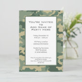 Invitation Parti camouflage militaire (Debout devant)